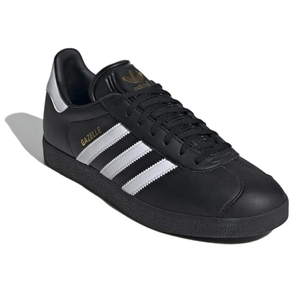 Adidas Gazelle Mens Size 6 Leather Shoes Black/White Sneakers ID6112 NEW